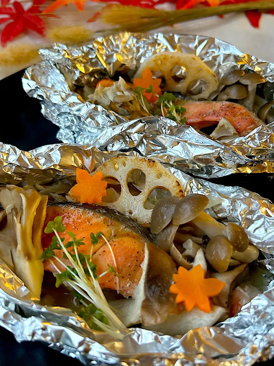 鮭ときのこのホイル焼き|まなまな♡さん