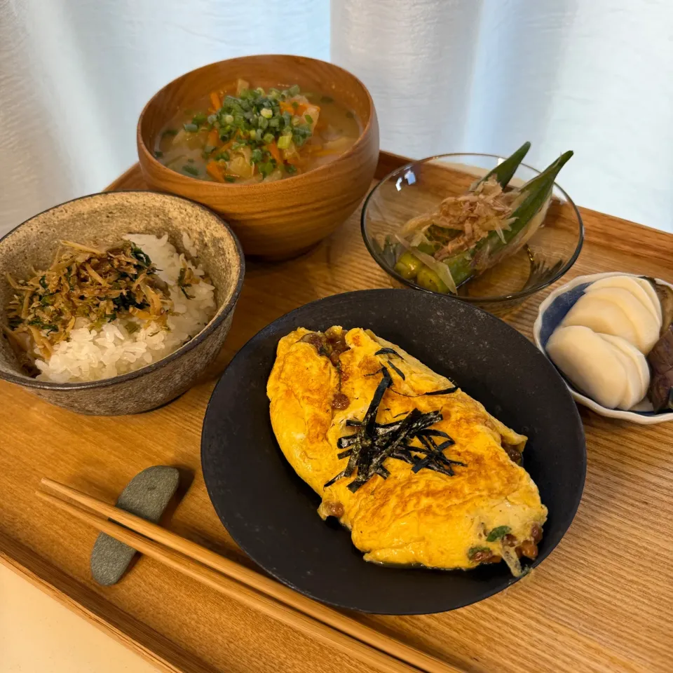 納豆オムレツ定食|pontalさん