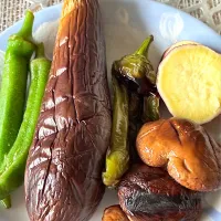 焼き野菜、蒸しさつま芋|いちさん