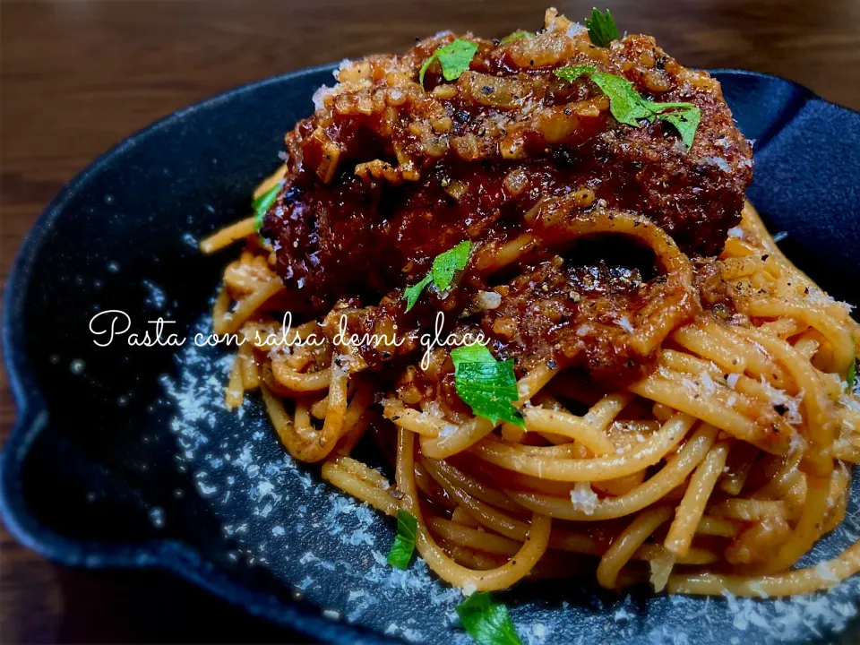 デミグラスハンバーグパスタ🇫🇷🍝|気まぐれシェフさん