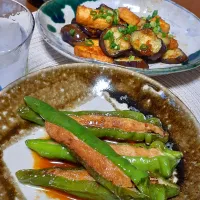 万願寺とうがらし肉詰め💖