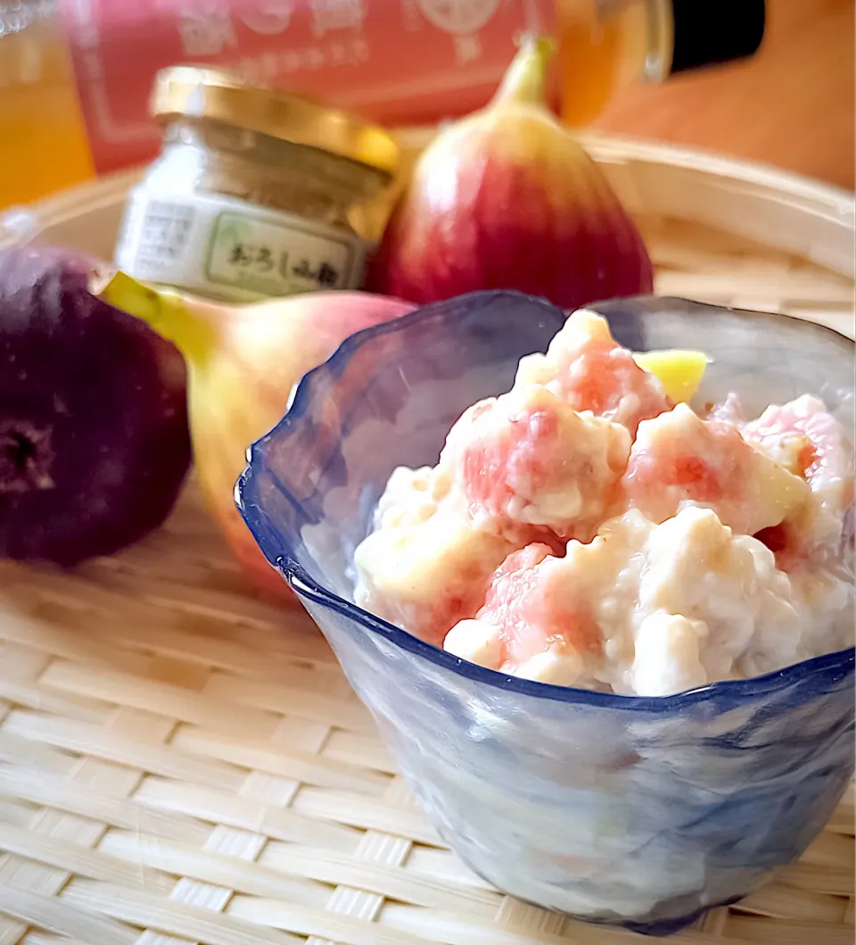 にゃんぺこさんの料理 無花果とおろし山椒の煎り酒白和え|にゃんぺこさん