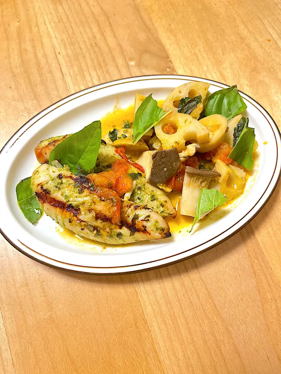 ささみソテーバジルトマトソース|CHIZUさん