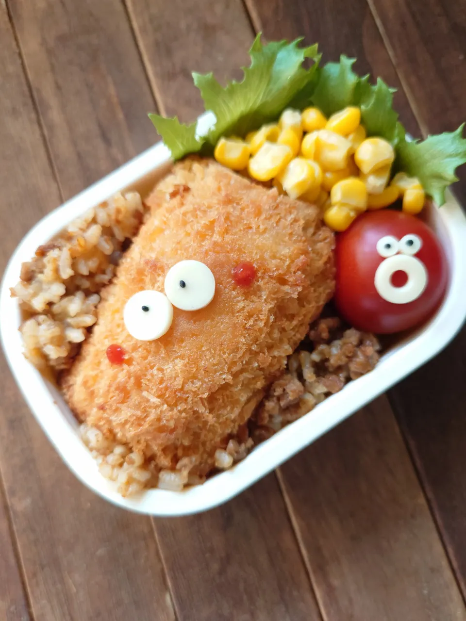 漢の…次女用🍱白身魚フライ付きドライハヤシ弁当|ᵏᵒᵘさん