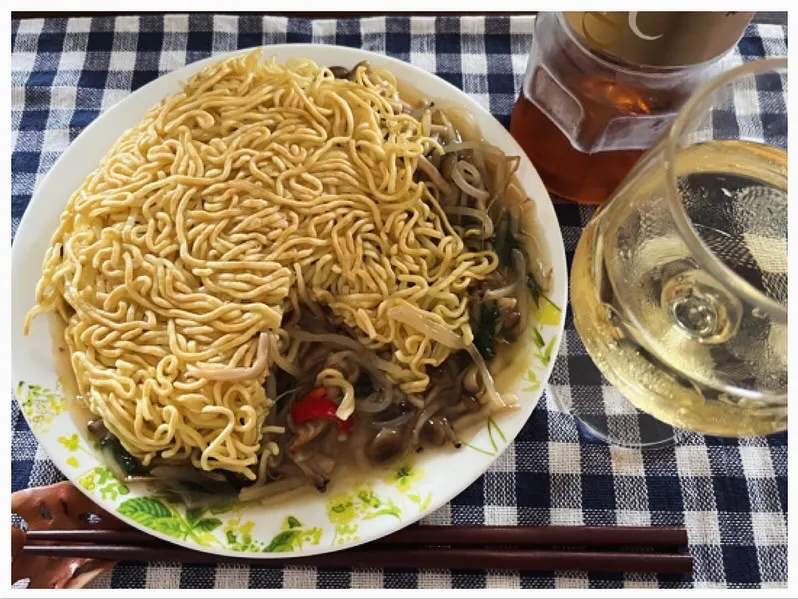 我が家のあんかけ焼きそば梅蘭風👀|ワイントンさん