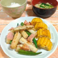 長芋とオクラの炒め物