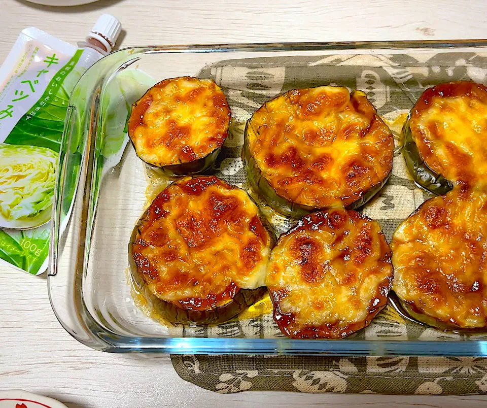白茄子　味噌チーズ焼き|もっさんさん