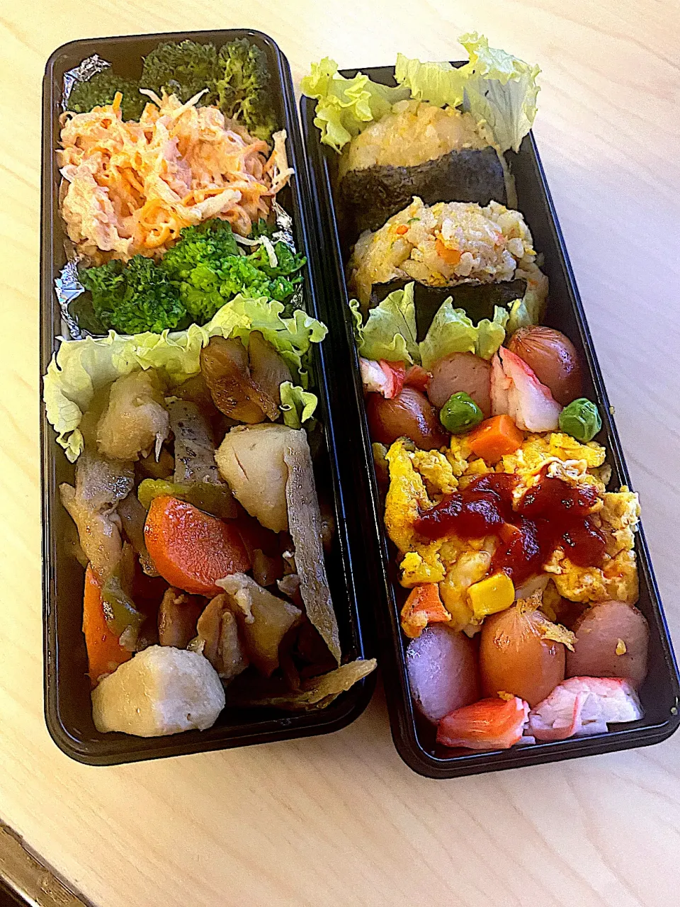 明日の昼飯シリーズ、あまり物使い回し、でもスクランブルエッグが食べたかった。|masaさん