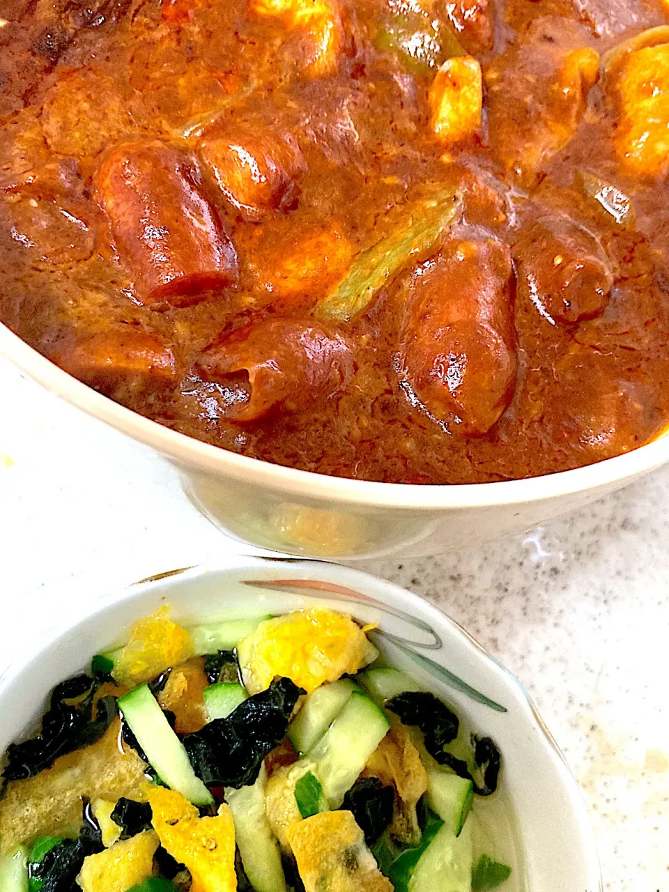 シチュー、サラダ|まみみさん