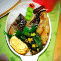 焼き塩鯖弁当|238はるるるるさん