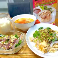 カオマンガイとカルパッチョサラダ|ganmoさん