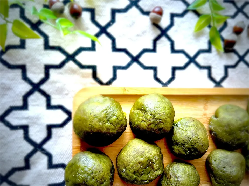 🌰栗入り抹茶饅頭🌰|U・x・Uchokoさん