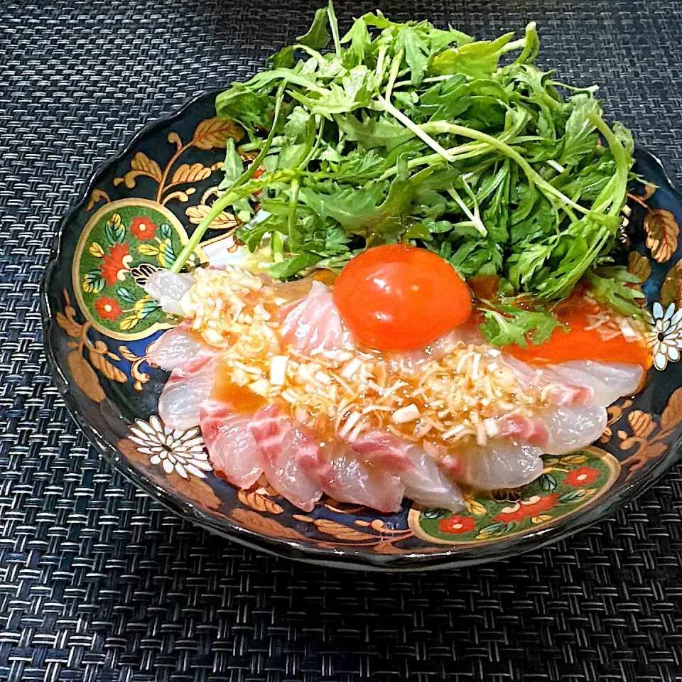 鯛と春菊のユッケ|Taさん
