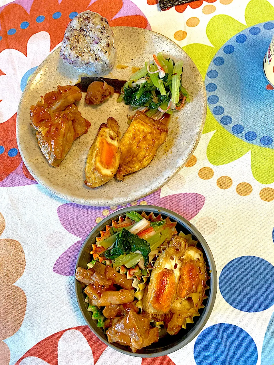 久しぶりに旦那さんお弁当オカズとmyランチプレート☺︎|さくたえさん