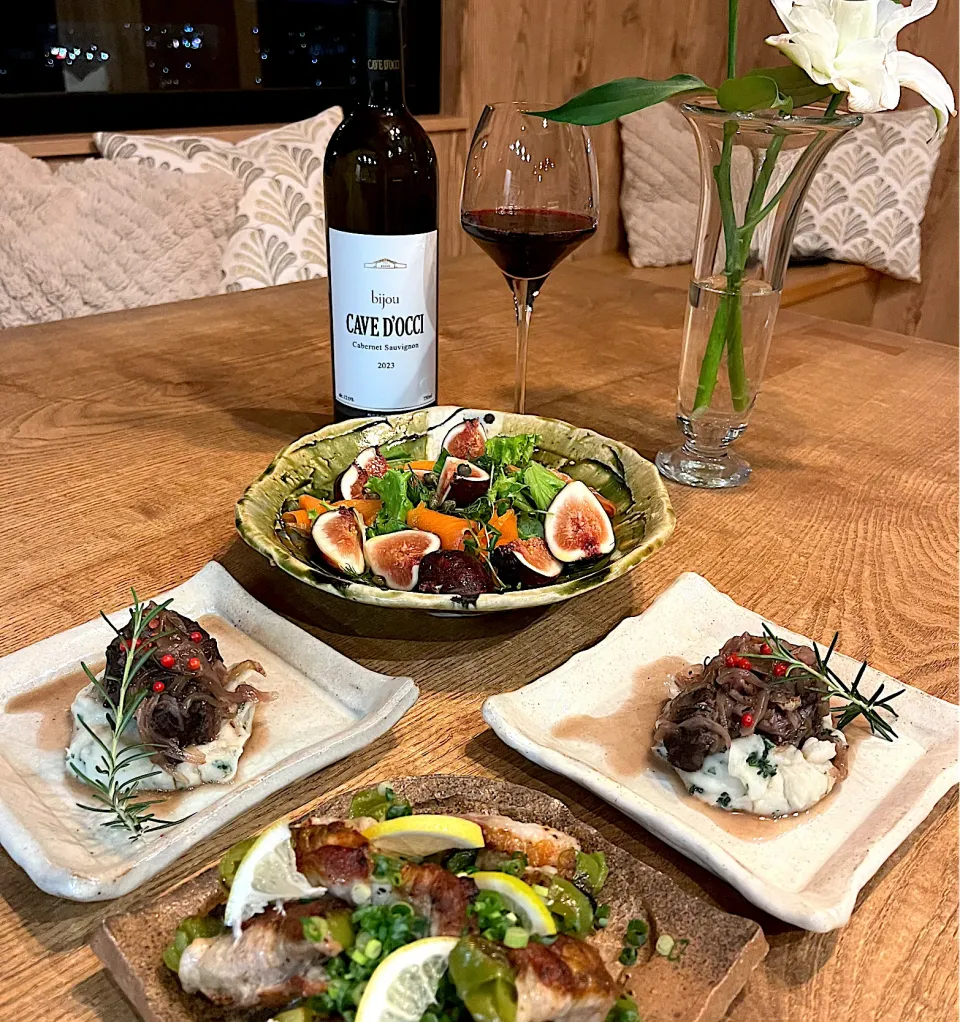 牛すね肉の赤ワイン煮　無花果サラダ|izunさん