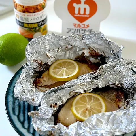 「プラス糀 生塩糀パウダー黒胡椒ブレンド150g」を使ってみたSnapdishの料理・レシピ写真:銀だらの塩糀パウダーレモンのホイル焼き🐟