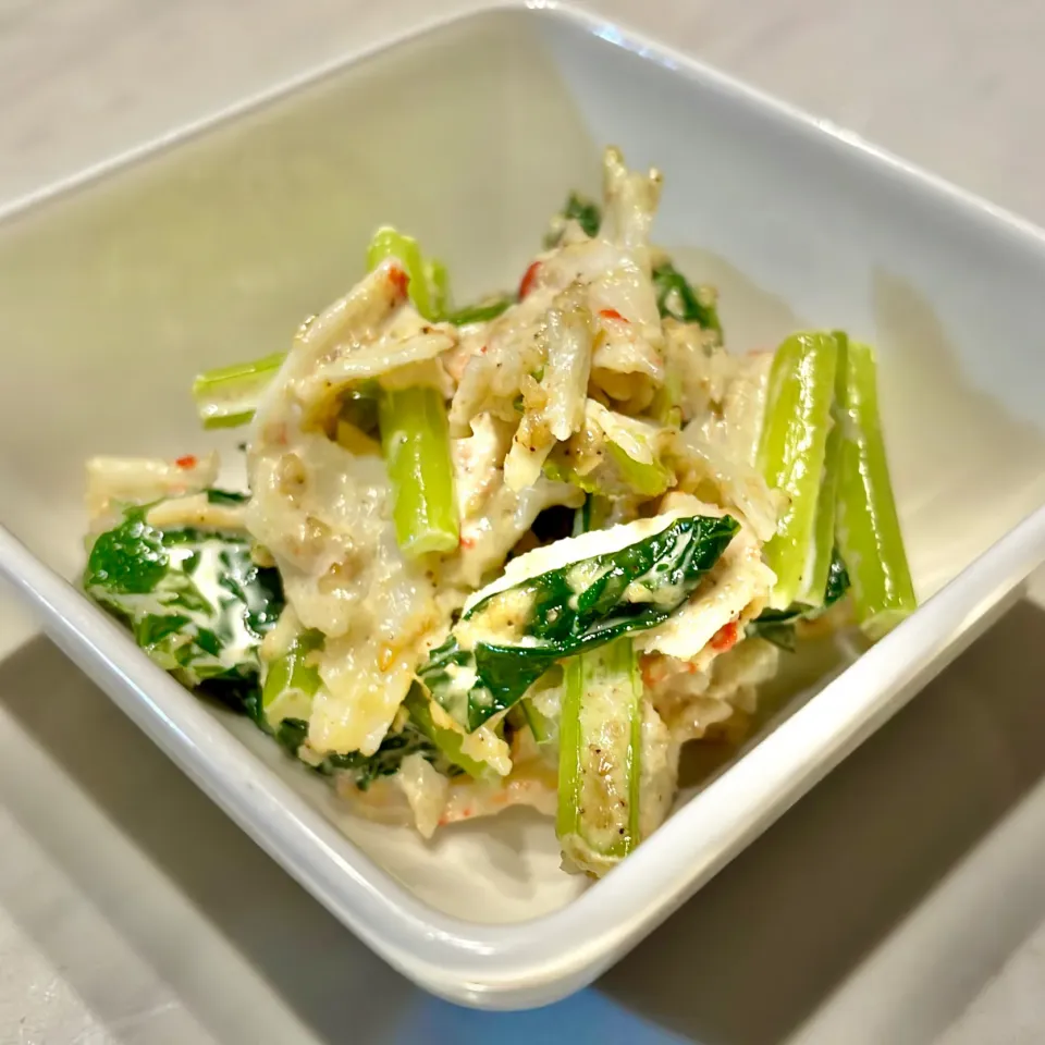 カニカマと小松菜のごま和え|ぎんさん