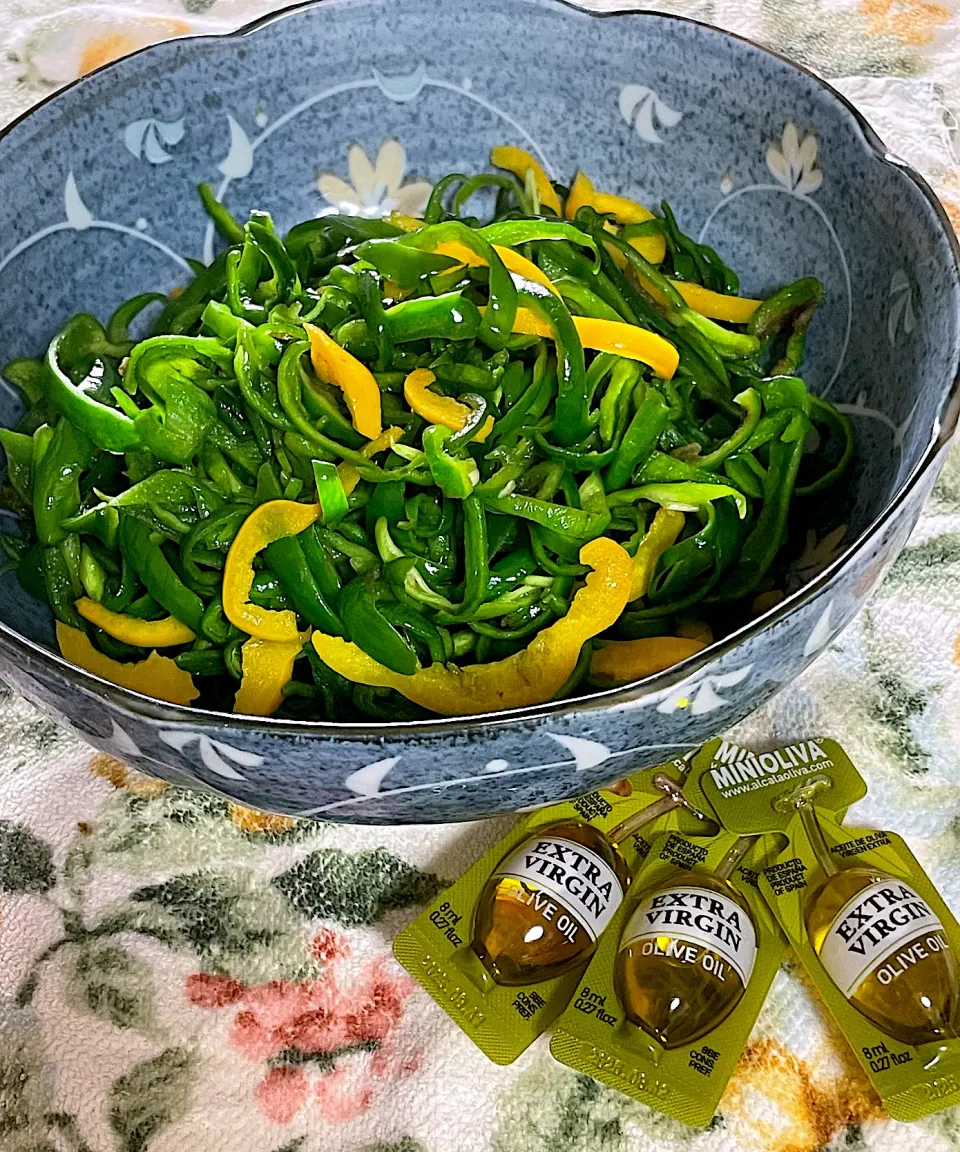 ピーマンの大量消費   オリーブオイル炒め|つるひめさん