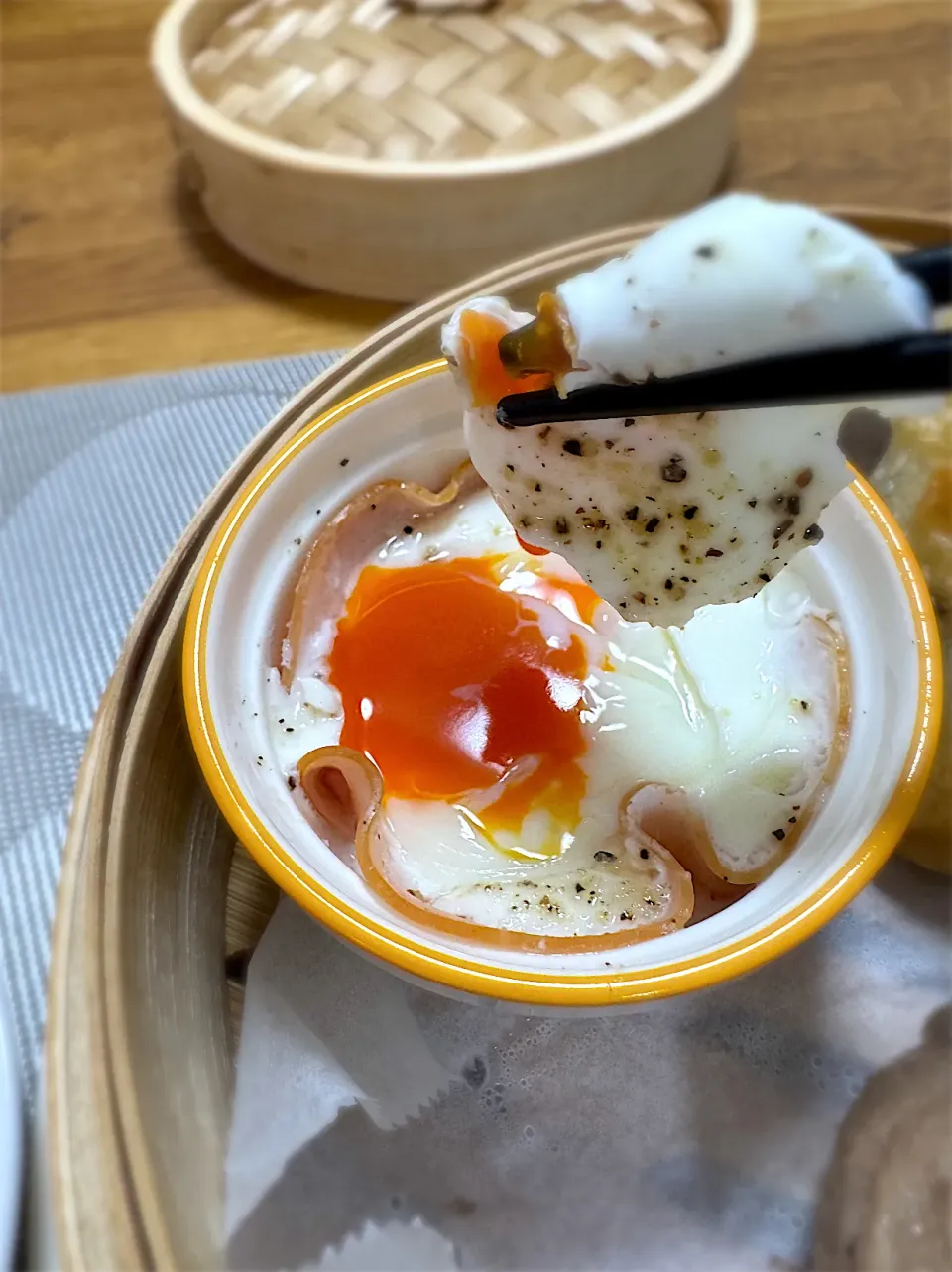 ハムカップ蒸し玉子|morimi32さん