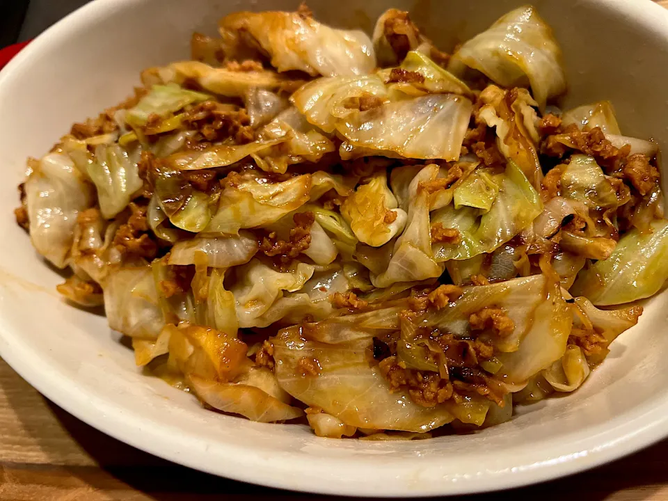 大豆のお肉の肉みそキャベツ|茶茶茶さん