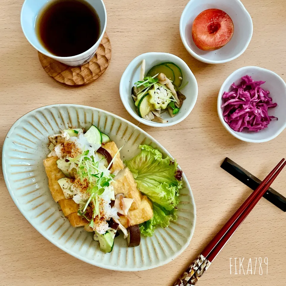 今度はナスだよ 厚揚げの野菜もりもり大根おろし添え|FIKA789さん