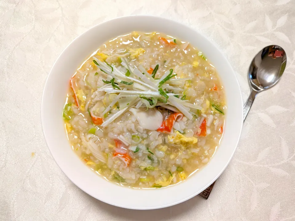 10/4の朝ごはん　朝粥|卯月さん