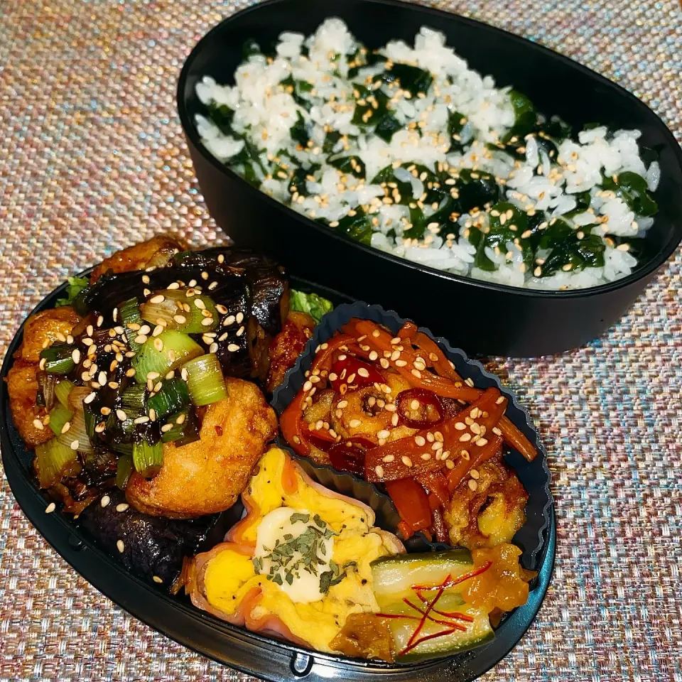 豆腐ナゲットと茄子の中華炒め弁当|𝟕𝟕𝟑 𝐌𝐞𝐬𝐡𝐢 ❤︎さん