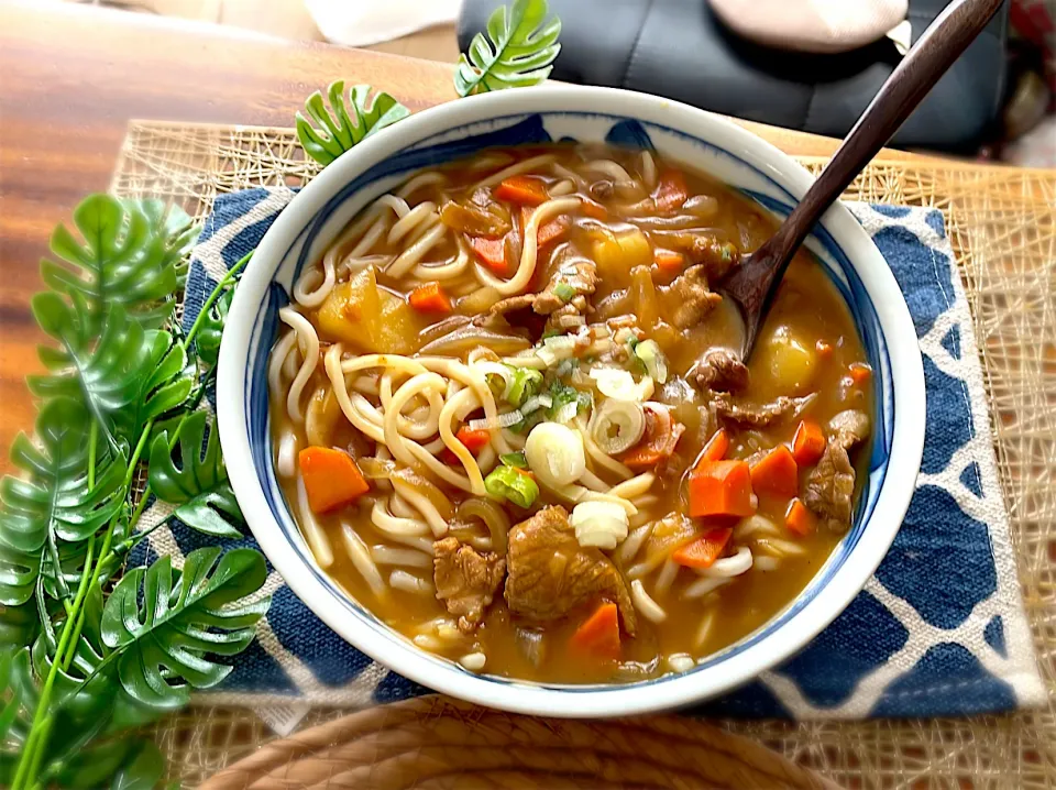 本日のお昼ご飯夫のカレーうどん⭐️🤩|🌼はなちゃん🌼さん