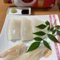 ケンサキイカ刺身　ヤマサ丸大豆醤油|タマ三郎さん