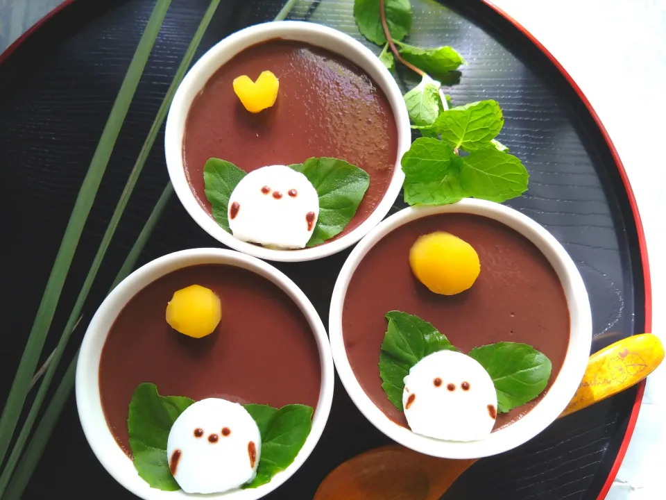 チョコ寒天　お月見シマエナガ|きこりnoteさん