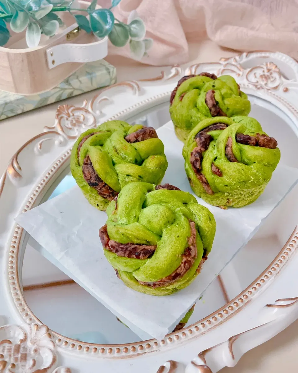 抹茶のねじりあんぱん|mai＊さん