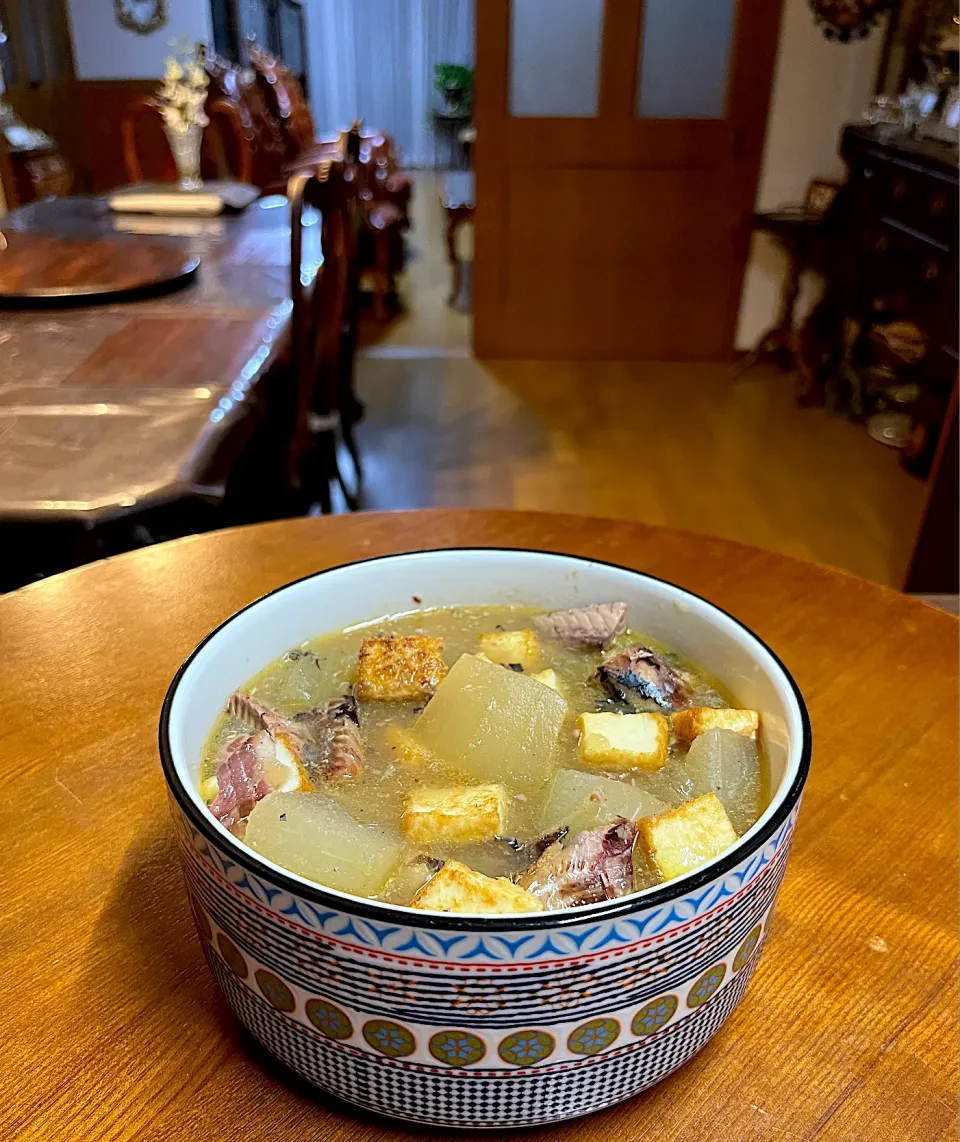 塩麹パウダーde冬瓜煮＊鯖缶＊厚揚げ|henryさん