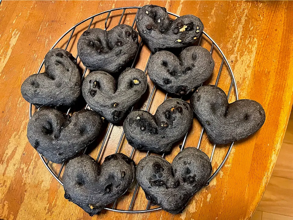 パンプキンさんの料理 胡桃チョコチップ入りココアハートパン♡|パンプキンさん