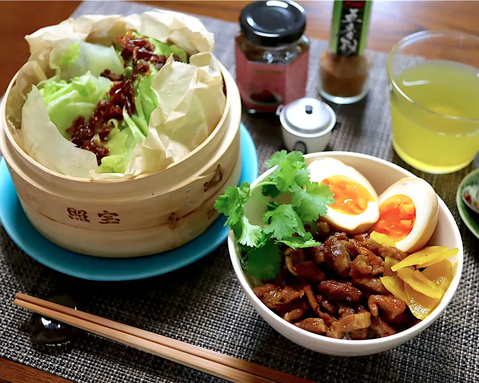 ルーロー飯と蒸しレタス|かおるさん
