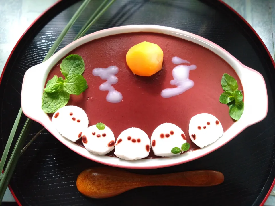 チョコ寒天　皆でお月見シマエナガ|きこりnoteさん