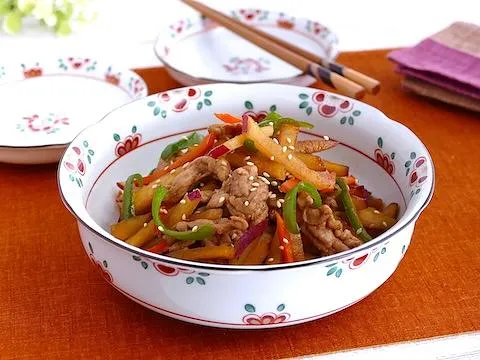 さつま芋と豚肉のきんぴら風|ヤマサ醤油公式アカウントさん