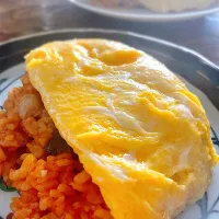 昨日のお昼ごはん・チキンライスたまご添え|akiさん