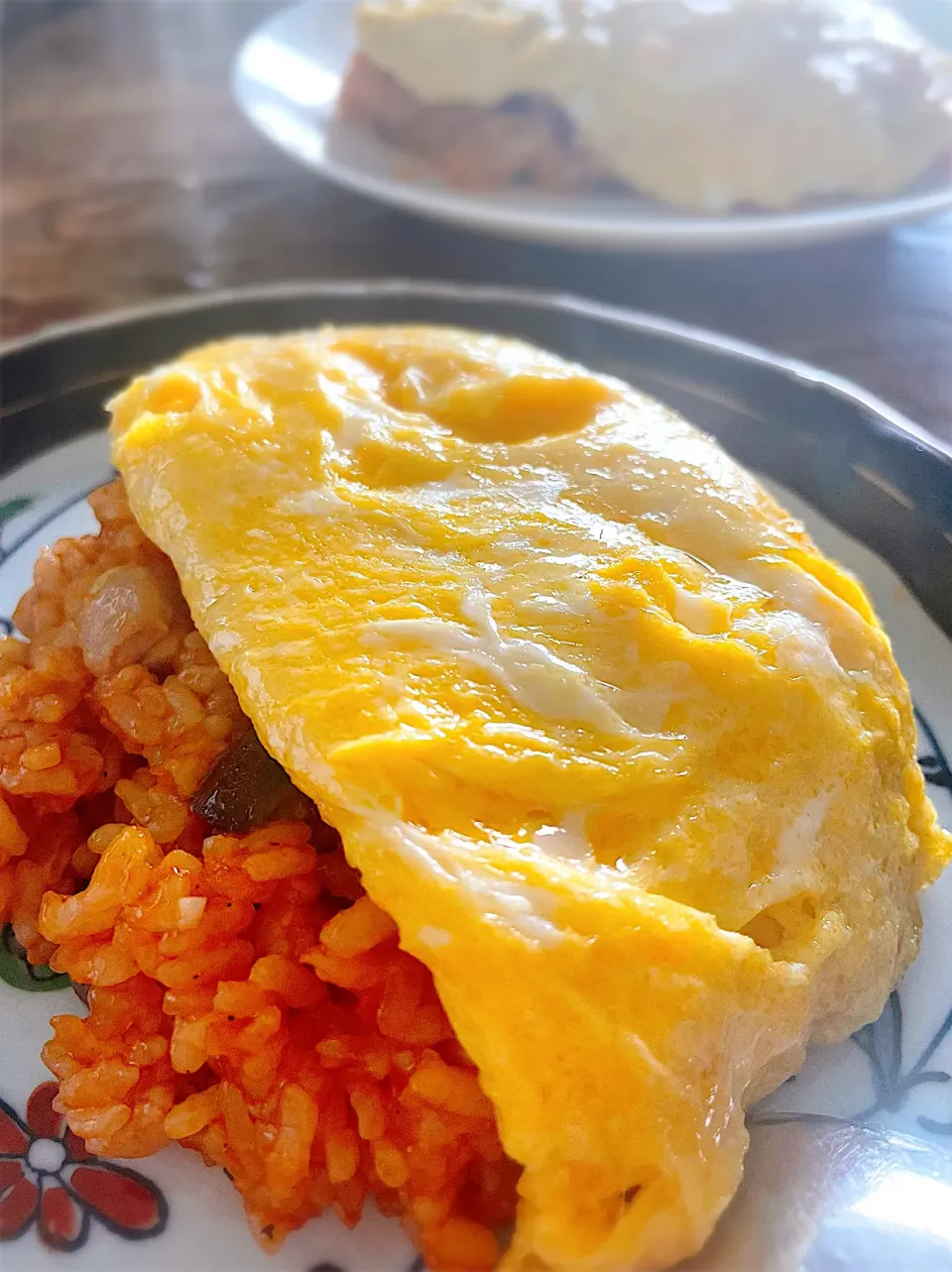 昨日のお昼ごはん・チキンライスたまご添え|akiさん