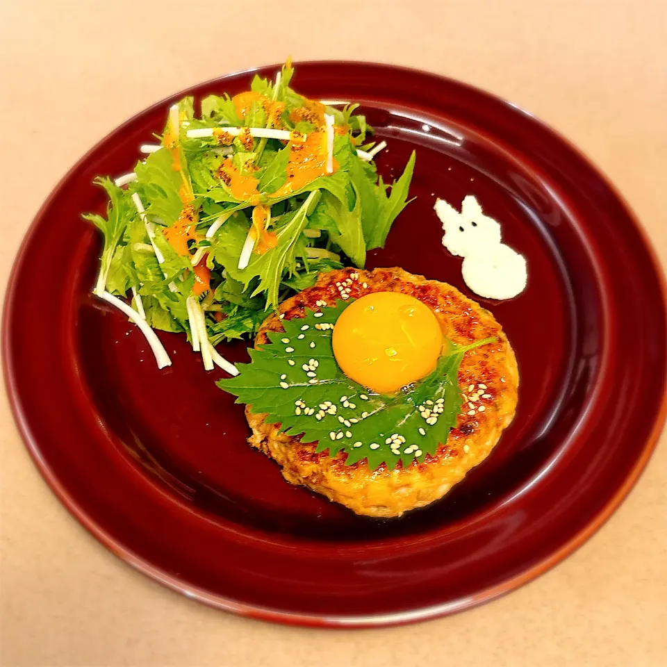 お月見つくねバーグ|かわうそcookingさん