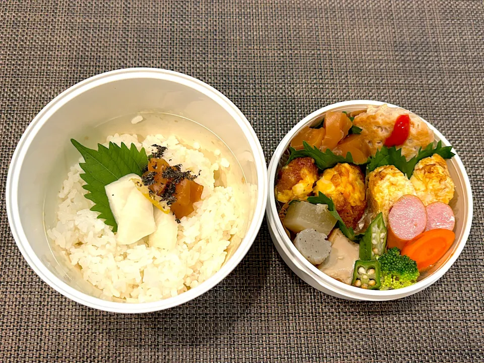 高校生息子のお弁当🍱 ハンバーグと鶏から弁当🍱|Snow10さん