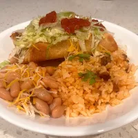 Beef taquitos with rice and beans|🌺IAnneさん