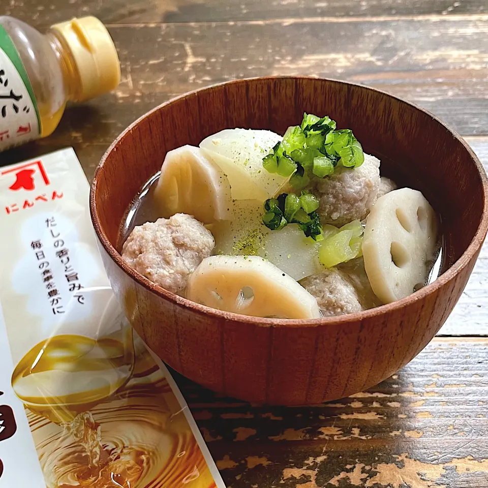 鶏だんごと蕪、蓮根の味噌汁|七海さん