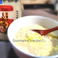 しいたけ茶で♡簡単美味しい♡オートミール卵雑炊|Guuママさん