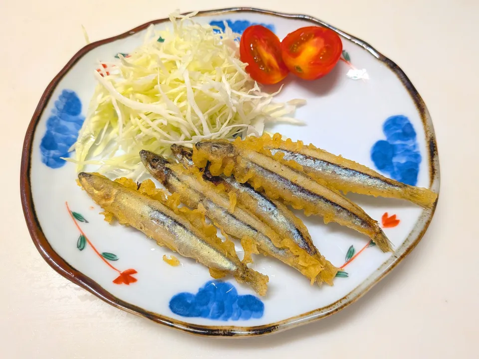 キビナゴの天ぷら（シニア食）|りょうさん