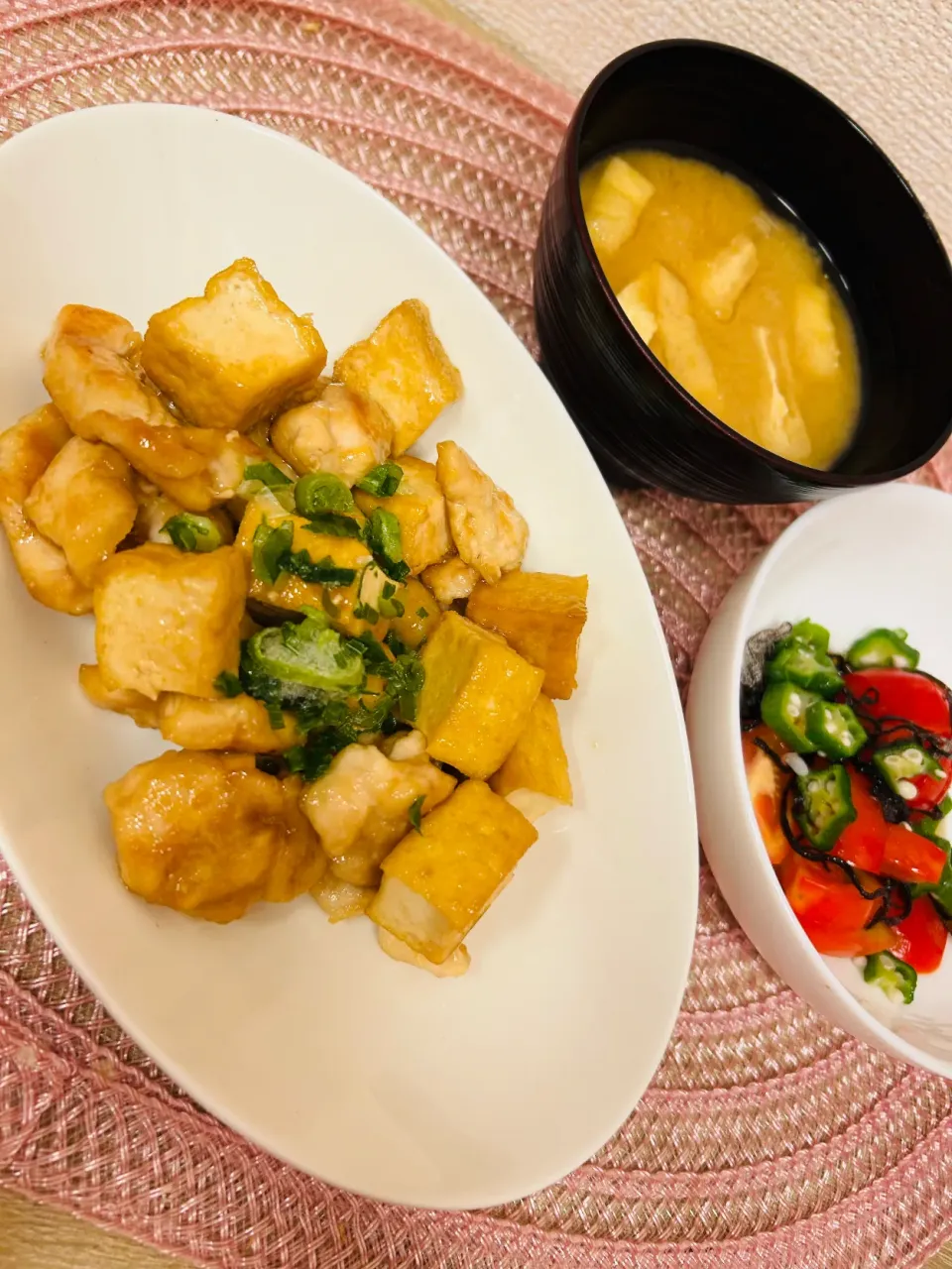 【GOOD BYE 夏男】厚揚げと鶏肉のてりやき炒め|飛鳥さん