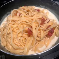 Maple bacon fettucine alfredo|🌺IAnneさん