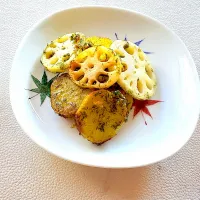 秋のメニューレンコンとさつまいもの海苔バター|Tomoさん