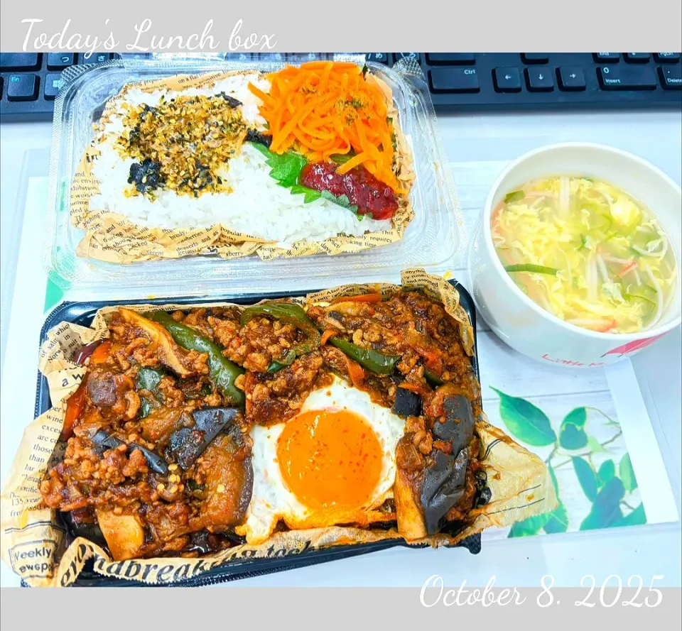 🇨🇳🔥🍆🫑いろいろ麻婆茄子弁当🥕🍄‍🟫🌶️🍱|TakeBooさん