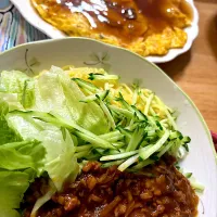 ジャージャー麺とあんかけ卵焼き🌟|kaokaoさん