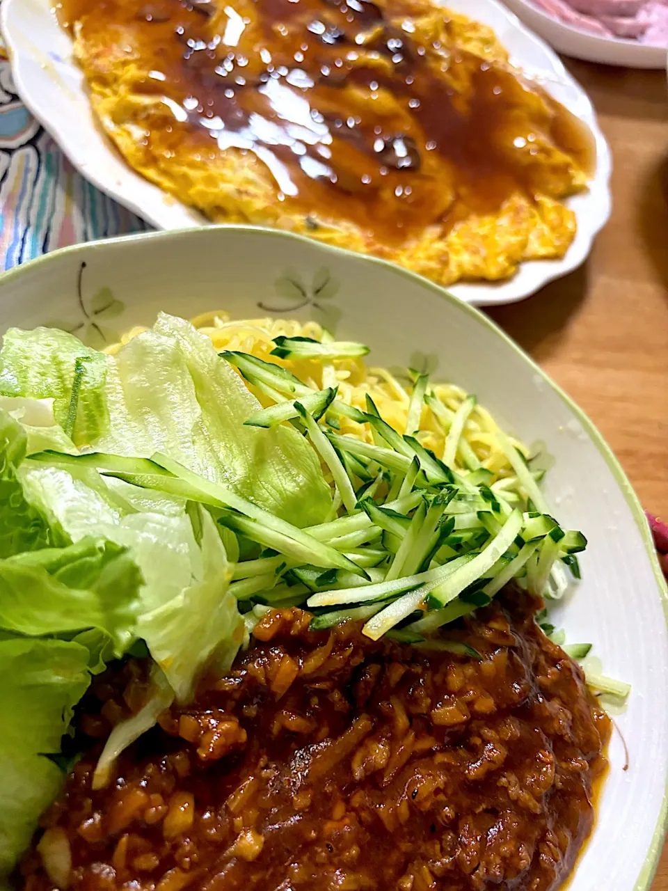 ジャージャー麺とあんかけ卵焼き🌟|kaokaoさん